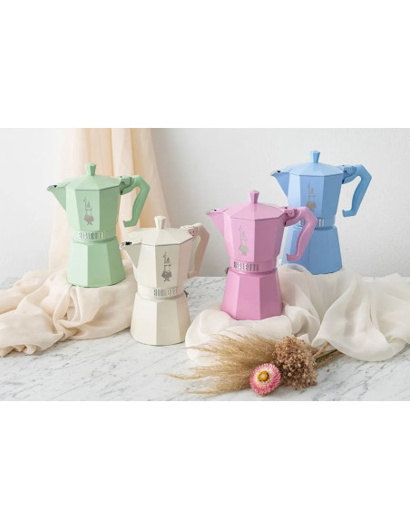 Italiensk kaffebryggare Bialetti Moka Exclusive i pastellgrönt