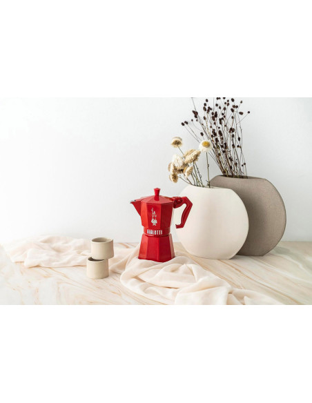 Italiaanse koffiezetter Bialetti Moka Exclusive, rood