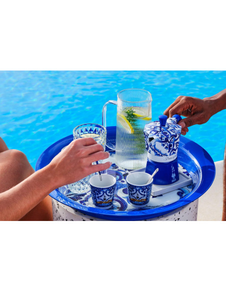 Cafeteira italiana Bialetti Moka Exclusive Dolce & Gabbana Blu Mediterraneo