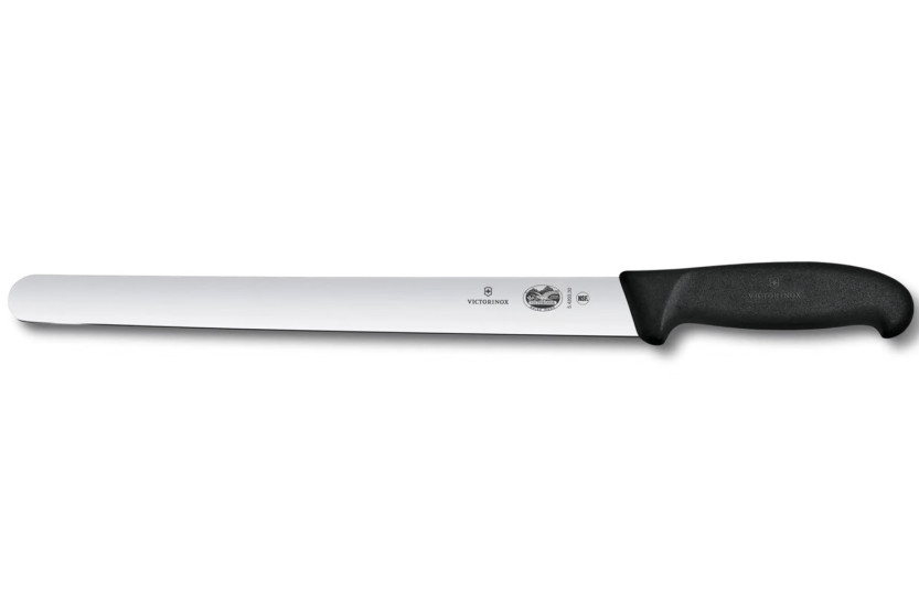 Coltello da prosciutto Victorinox con lama liscia da 30 cm e manico Fibrox nero