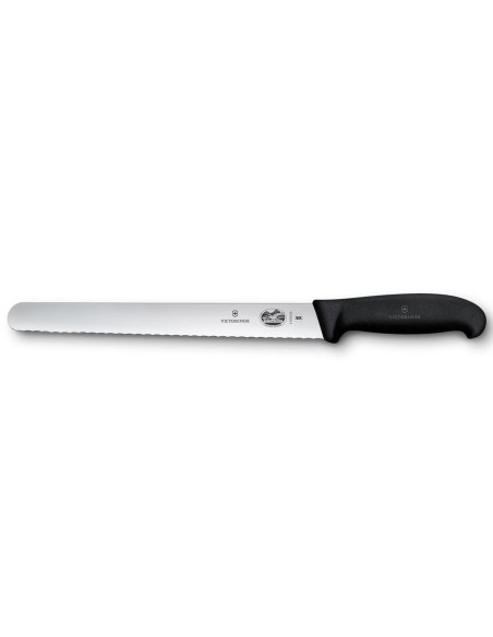 Victorinox -hammes met gekarteld lemmet van 25 cm en zwart Fibrox-heft