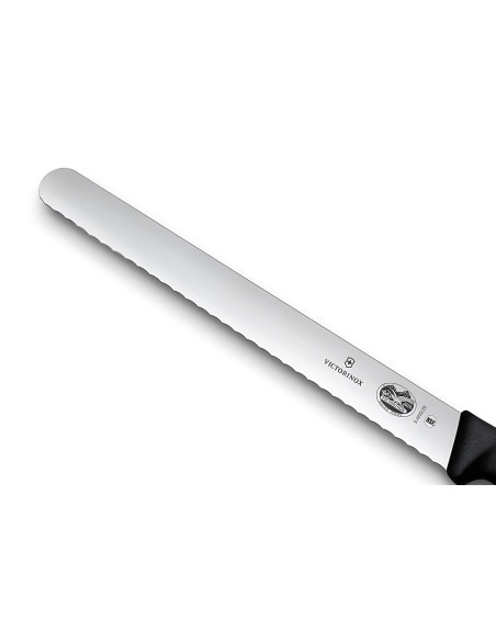Victorinox -Schinkenmesser mit gezahnter Klinge (25 cm) und schwarzem Fibrox-Griff