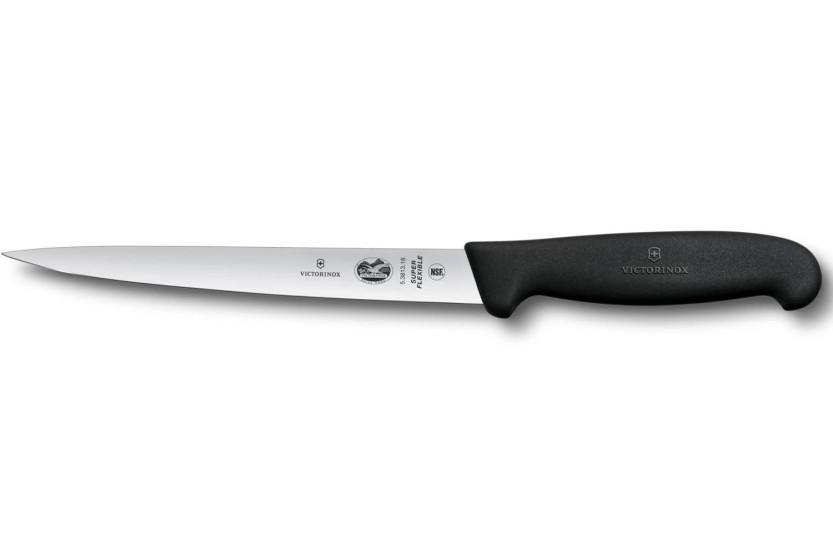 Victorinox -kniv för att ta bort senor och filéa tunga, superflexibel bladlängd 18 cm, svart Fibrox-handtag