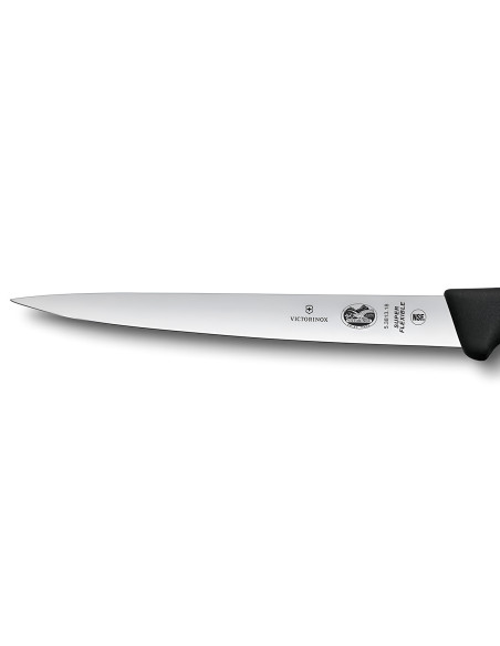 Faca para desossar/filetar linguado Victorinox, lâmina superflexível de 18 cm, cabo Fibrox preto