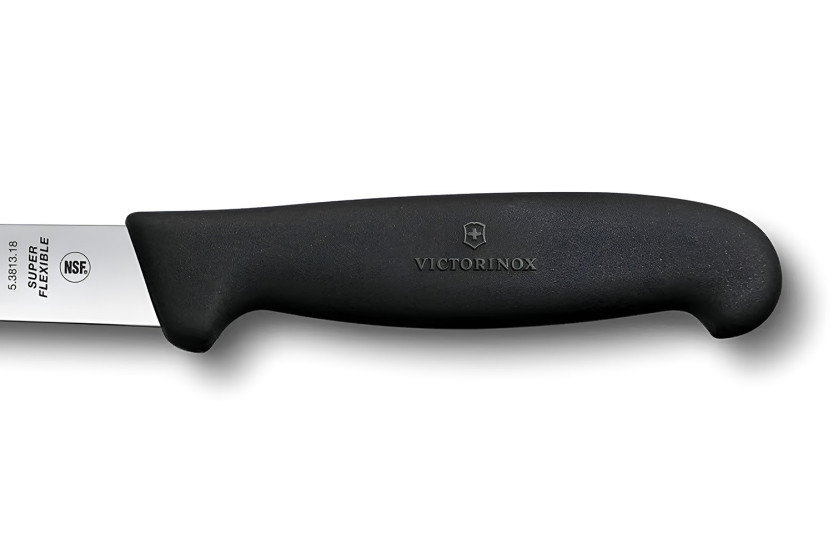 Victorinox Sole Filleting Knife, 18 cm Super-Flexible Blade, Black Fibrox Handle