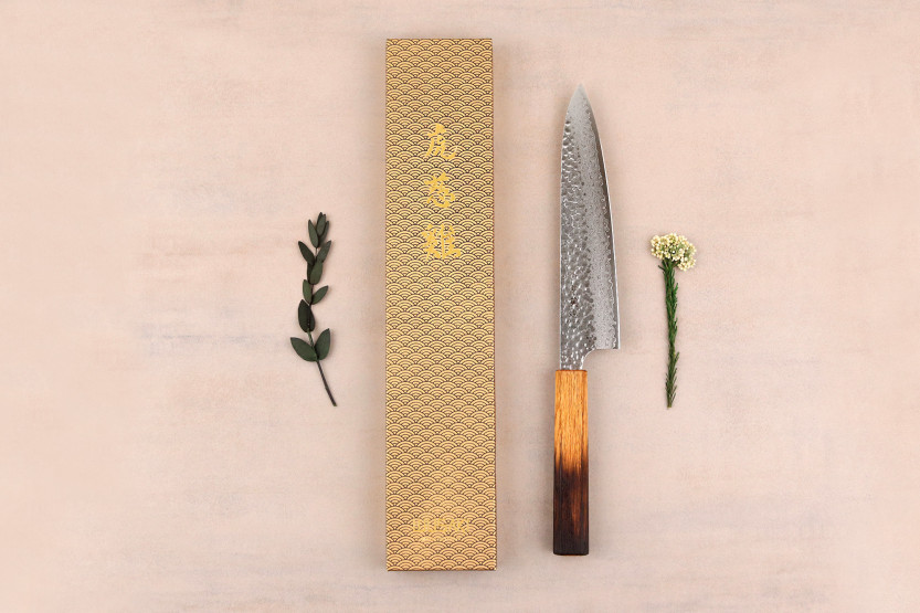 Coltello da chef giapponese da 20 cm in acciaio VG10 damascato - Wusaki Yaketa