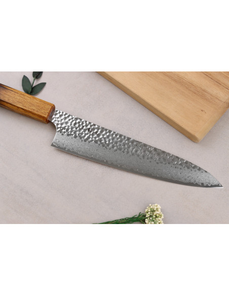 Coltello da chef giapponese da 20 cm in acciaio VG10 damascato - Wusaki Yaketa