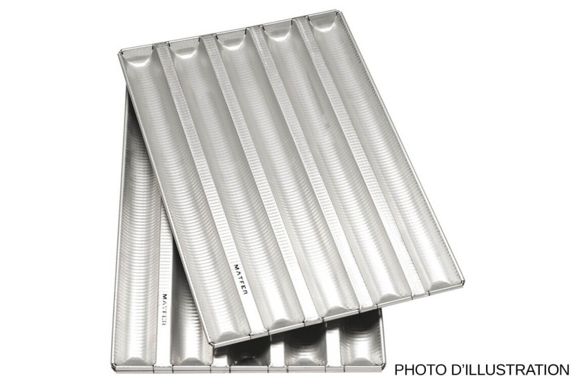 Matfer -plate med kantlist i preget aluminium