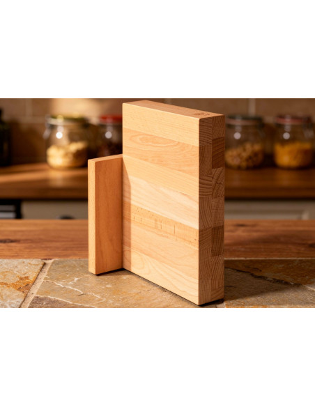 Lege magnetische houder van Artelegno Milano, gemaakt van be ukenhout, voor 6 keukenmessen