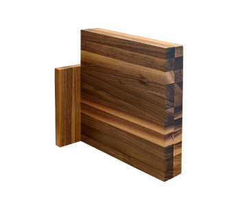 Artelegno Milano magnetic knife block made of walnut wood, holds 10 kitchen knives