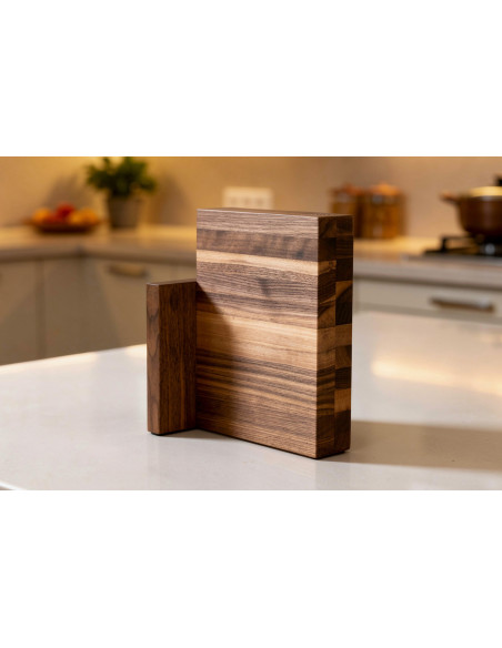 Artelegno Milano Magnetic Blank Block in Walnut Wood for 6 Kitchen Knives