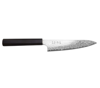 Hatsukokoro Ginga Damas – handgjord japansk universalkniv, 15 cm, med handtag i ebenholts
