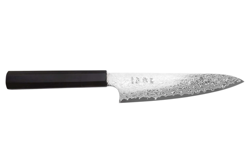 Faca universal japonesa artesanal Hatsukokoro Ginga Damas, de 15 cm, com cabo em ébano