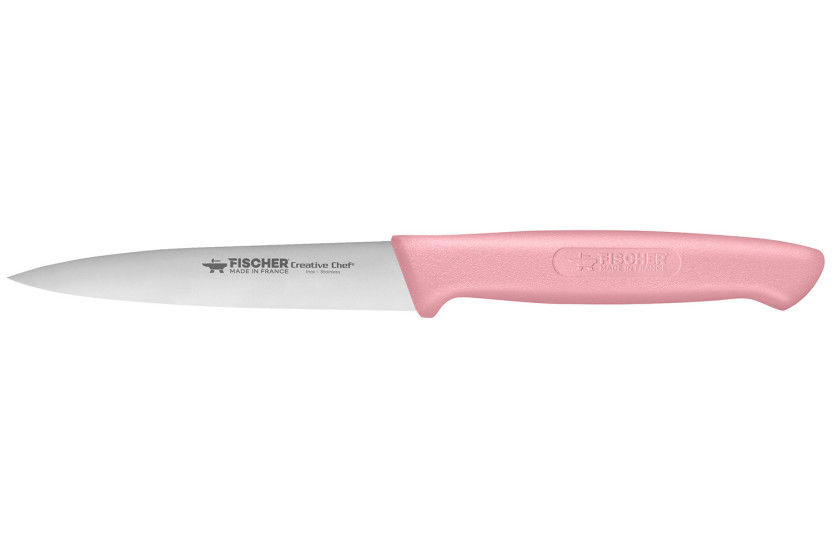 Fischer Creative Chef kjøkkenkniv, 10 cm, med rosa støpt håndtak