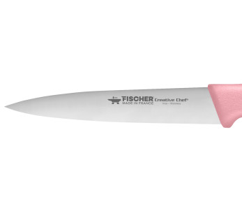 Cuchillo de cocina Fischer Creative Chef de 10 cm con mango sobremoldeado en color rosa 2