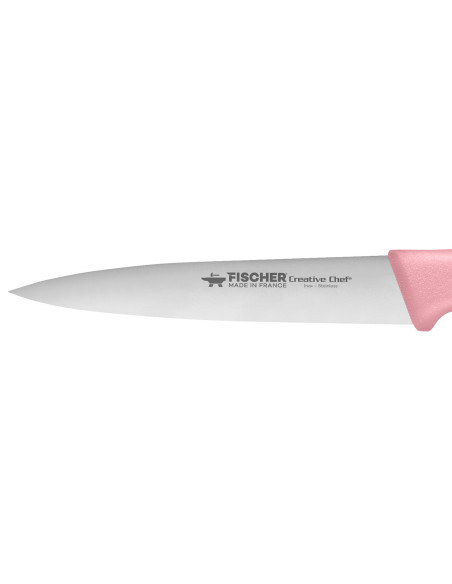 Faca de cozinha Fischer Creative Chef de 10 cm com cabo moldado na cor rosa