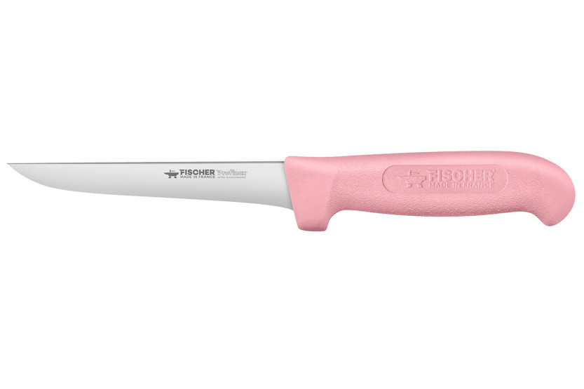 Fischer Creative Chef benkniv, 14 cm, rosa handtag med integrerad greppdel