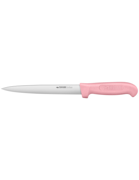 Faca para desossar Fischer Creative Chef de 20 cm com cabo moldado na cor rosa