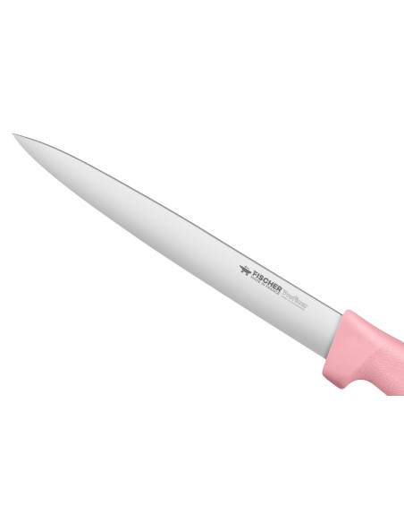 Faca para retirar nervuras Fischer Creative Chef de 20 cm com cabo moldado em rosa