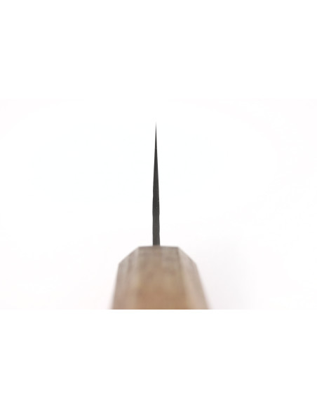 Handgemaakt Japans Bunka -mes van 15 cm, Wusaki Yaketa VG10 damaststaal met een afwerking van gebrand eikenhout