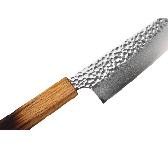 Håndlaget japansk santoku-kniv, 17 cm, Wusaki Yaketa, VG10 -damask, brent eik 2