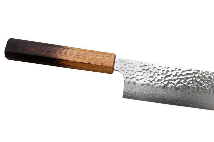Wusaki Yaketa VG10 -damaskiteräs, palanut tammi -käsityönä valmistettu japanilainen 17 cm:n nakiri-veitsi