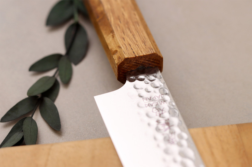 Wusaki Yaketa 15 cm Handcrafted Japanese All-Purpose Knife, VG10 Damascus Steel with Burnt Oak Finish