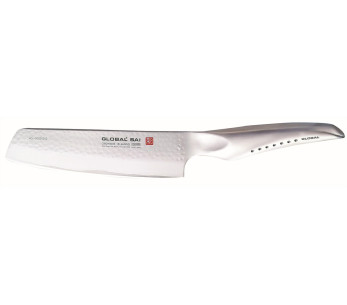 Global Sai M06 -japanilainen santoku-veitsi, vasaralla muotoiltu terä 15 cm