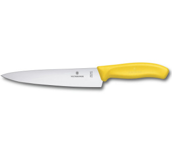 Faca de trinchar Victorinox cabo amarelo lâmina em aço inoxidável 19cm 6.8006.19L8