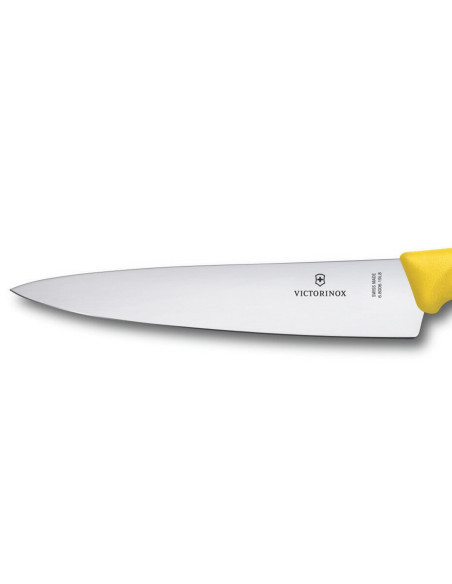 Couteau à découper manche jaune lame inox 19cm Victorinox 6.8006.19L8