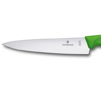 Couteau à découper manche vert lame inox 19cm Victorinox 6.8006.19L4 2