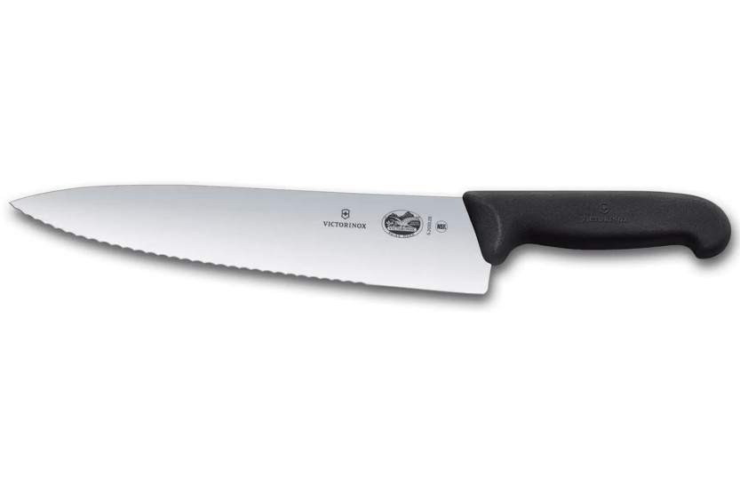 Victorinox Professional Trancherkniv sort fibrox savtakket blad 25cm 5.2033.25