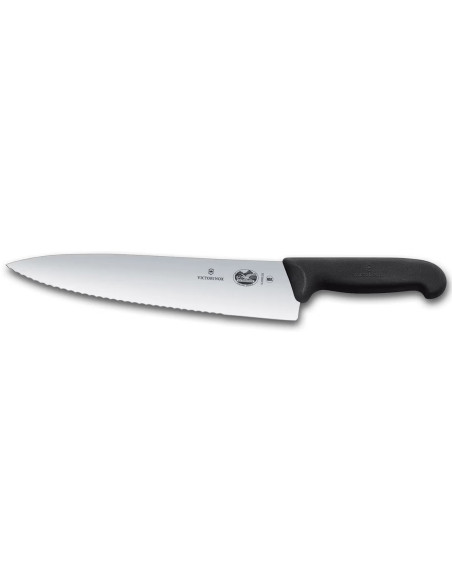 Victorinox Professional Trancheermes zwart fibrox gekarteld lemmet 25cm 5.2033.25