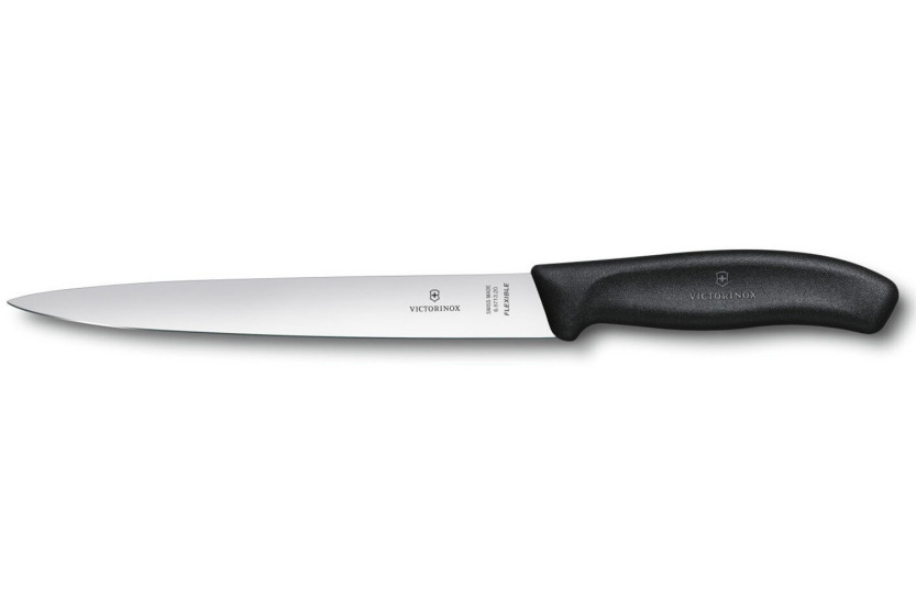 VICTORINOX 20 cm fleksibel steakkniv med sort skaft