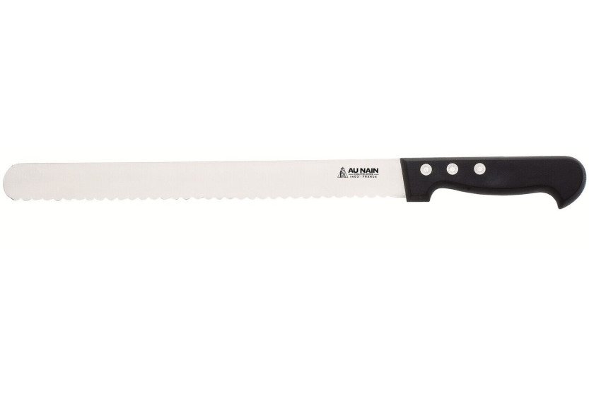 Faca de pastelaria Au Nain com lâmina em meia-lua 28cm 3 rebites