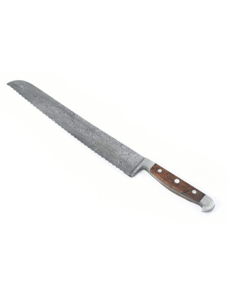 Gude 32 cm damaskus-brødkniv | Gude damaskus-kniv