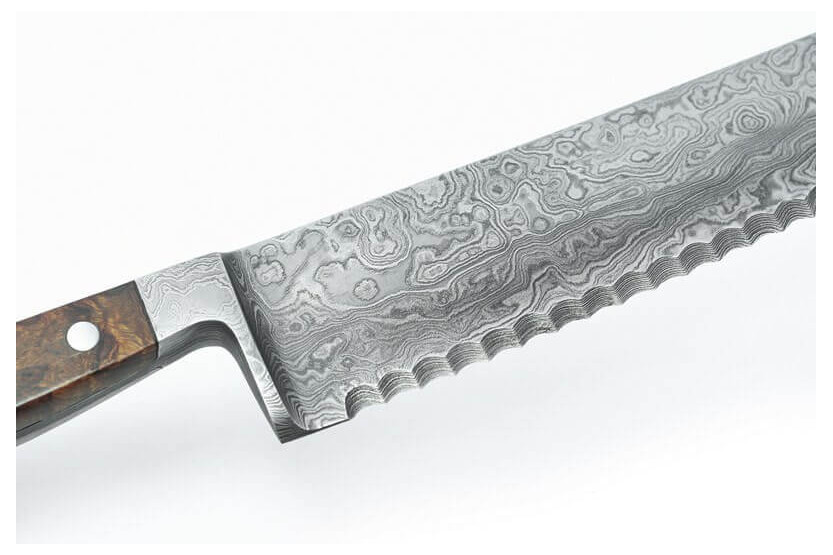 Gude 32 cm damaskus-brødkniv | Gude damaskus-kniv
