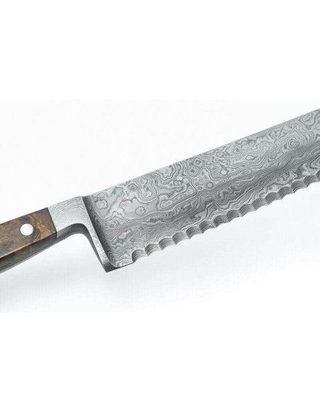 Gude 32 cm damaskus-brødkniv | Gude damaskus-kniv