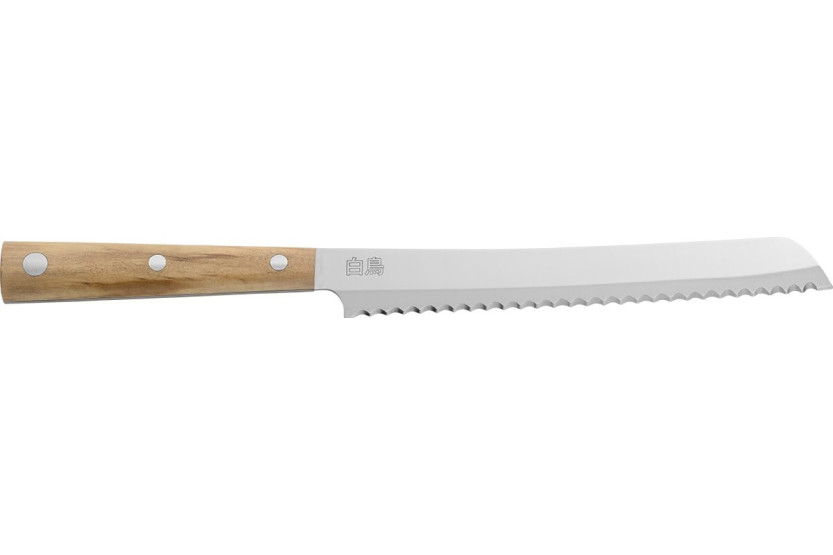 Brødkniv 21 cm takket Due Cigni Hakucho i oliventre
