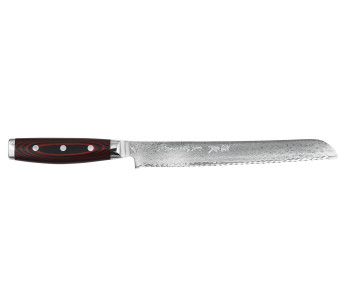 23 cm YAXELL damas japansk, takket brødkniv med tak