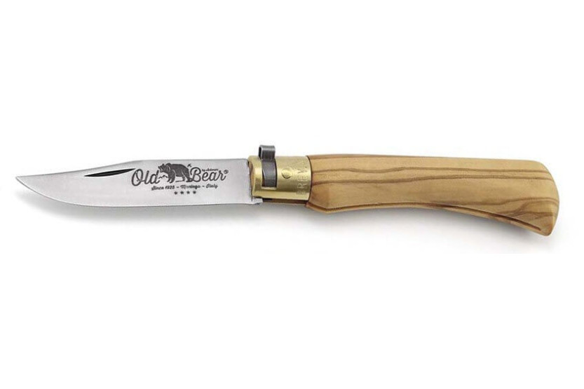Cuchillo Old Bear tamaño M mango de madera de olivo