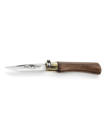 Couteau artisanal Old Bear lame inox 7cm manche noyer avec virole