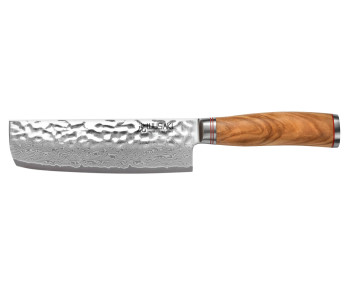 cuchillo nakiri Wusaki Damas 10Cr 17cm manche en olivier