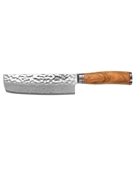 nakiri-kniv Wusaki Damas 10Cr 17cm manche en olivier