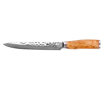 Wusaki Damascus vleesmes 10Cr 20cm olijfhouten handvat