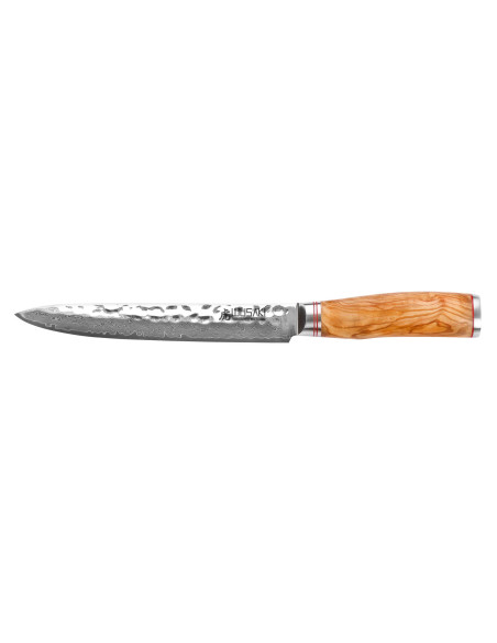 Wusaki Damascus vleesmes 10Cr 20cm olijfhouten handvat