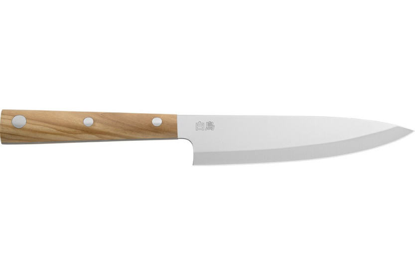 Due Cigni Hakucho kokkiveitsi 17cm oliivipuinen kahva