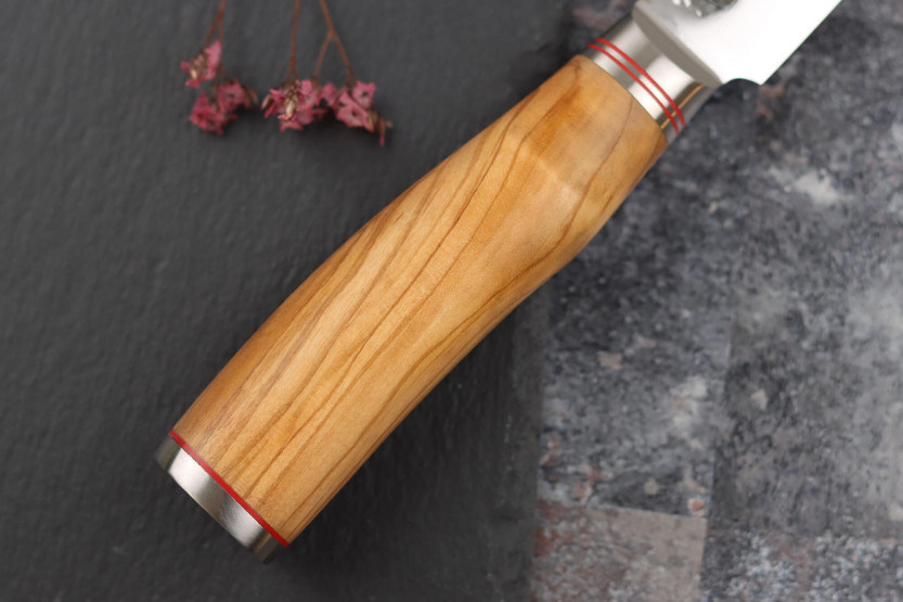 Wusaki Damascus vleesmes 10Cr 20cm olijfhouten handvat