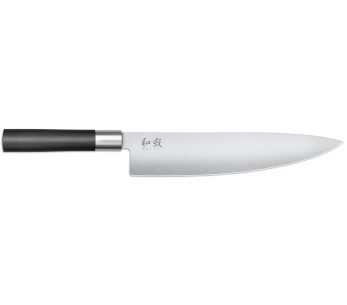 Faca do chef japonesa KAI Wasabi preta com 23,5 cm de lâmina