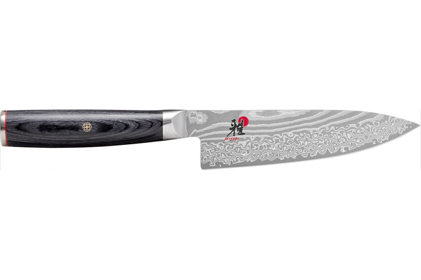 Miyabi 5000FCD japanilainen kokkiveitsi 16cm damascus terä 48 kerrosta pakkawood kahva